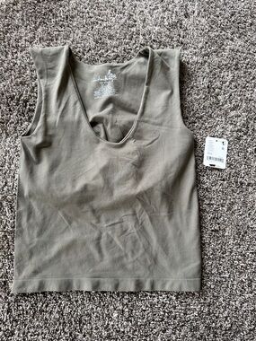 Intimately by free people Scoop Neck Tank Top Olive Green XS NEW WITH TAGS
